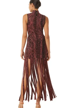 MISA Los Angeles Wedding Guest|Knit>JOSEPHINE DRESS Pomegranate