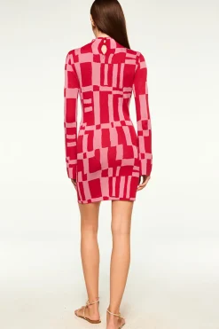 MISA Los Angeles Long-sleeve|Mini>KALEN DRESS Pinku0026red