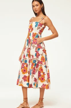 MISA Los Angeles Midi|Dresses>KAMINA DRESS Floramarbella