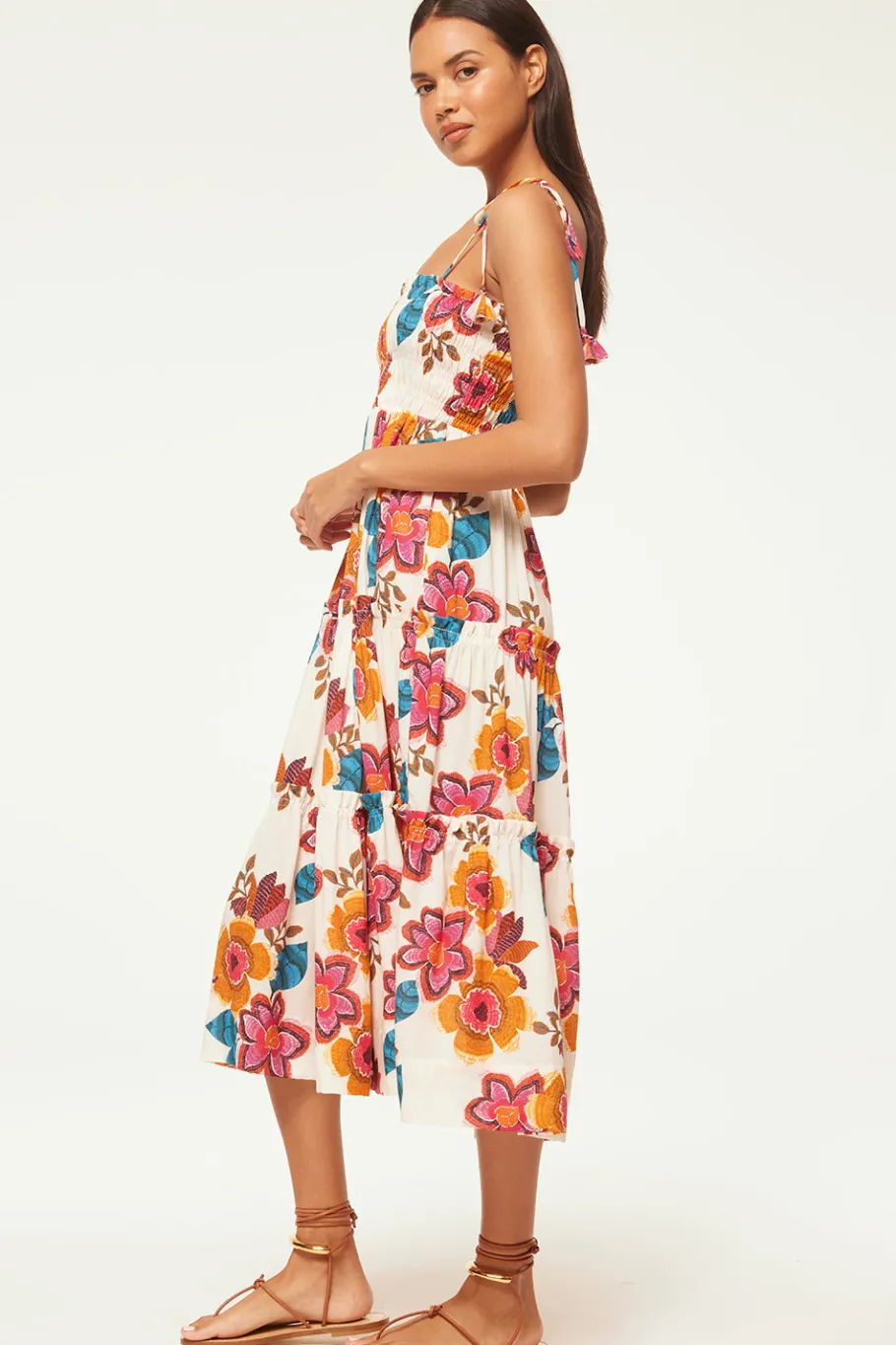 MISA Los Angeles Midi|Dresses>KAMINA DRESS Floramarbella
