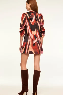 MISA Los Angeles Wedding Guest|Mini>KELLY DRESS Canyonstripesatin