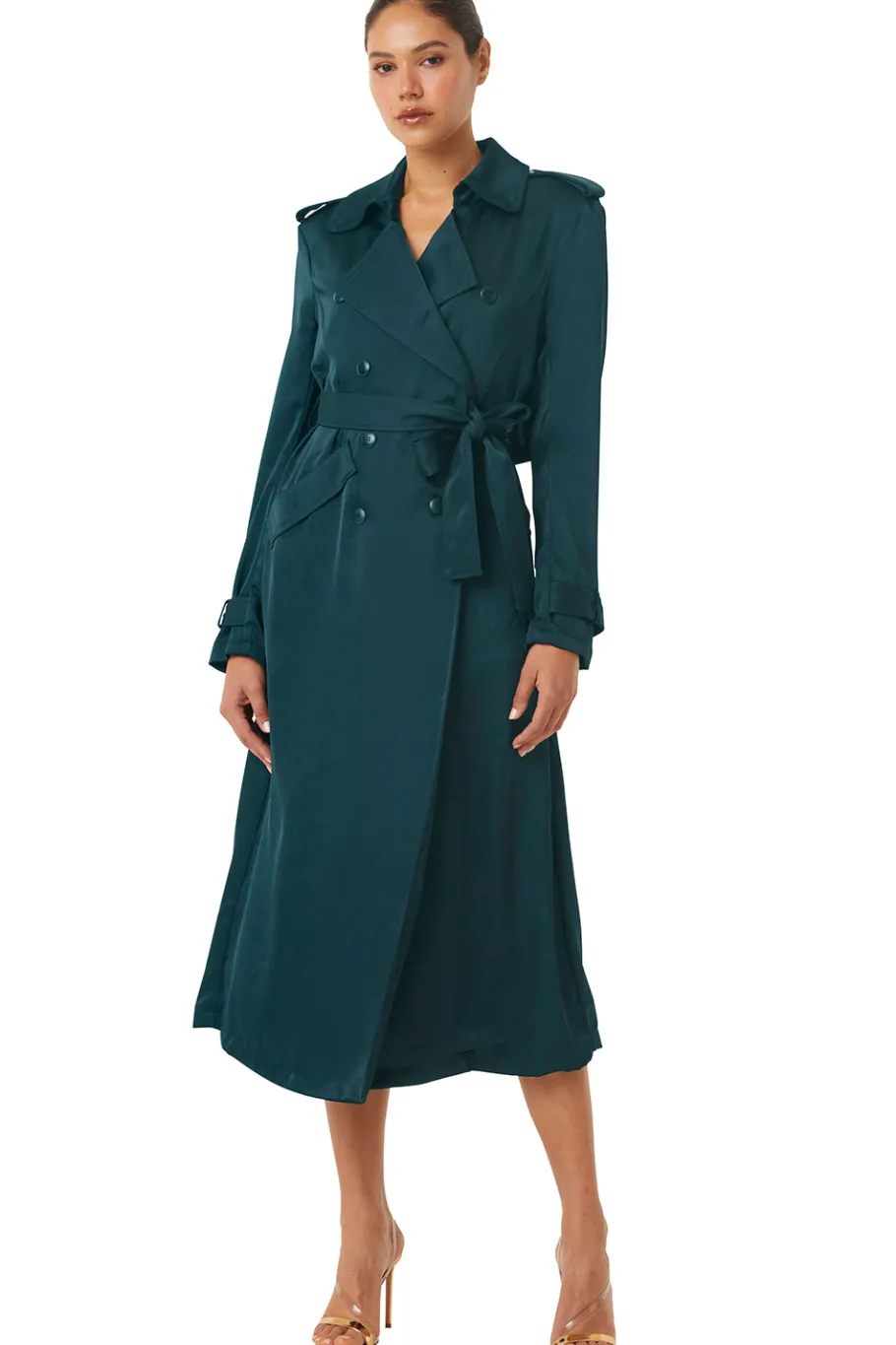 MISA Los Angeles Midi|Jackets>KIKI TRENCH Emeraldsatin