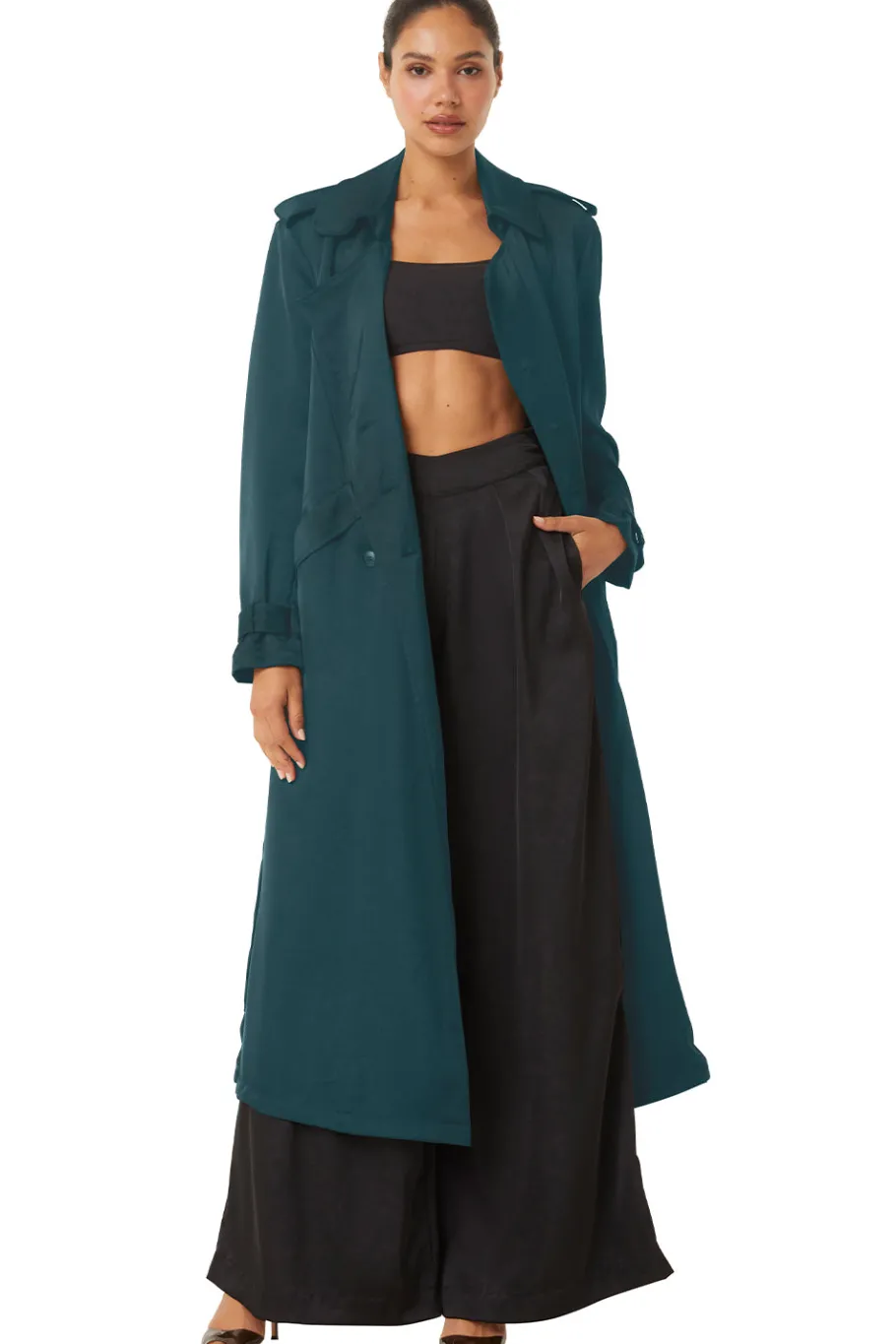 MISA Los Angeles Midi|Jackets>KIKI TRENCH Emeraldsatin
