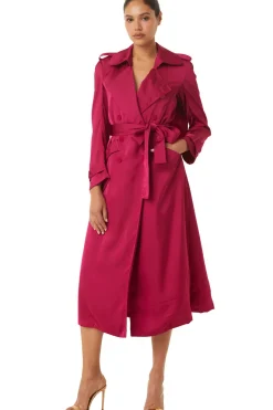 MISA Los Angeles Midi|Jackets>KIKI TRENCH Fuchsiasatin