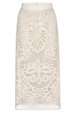 MISA Los Angeles Classic White|Matching Sets>KORD SKIRT Embroideredmesh