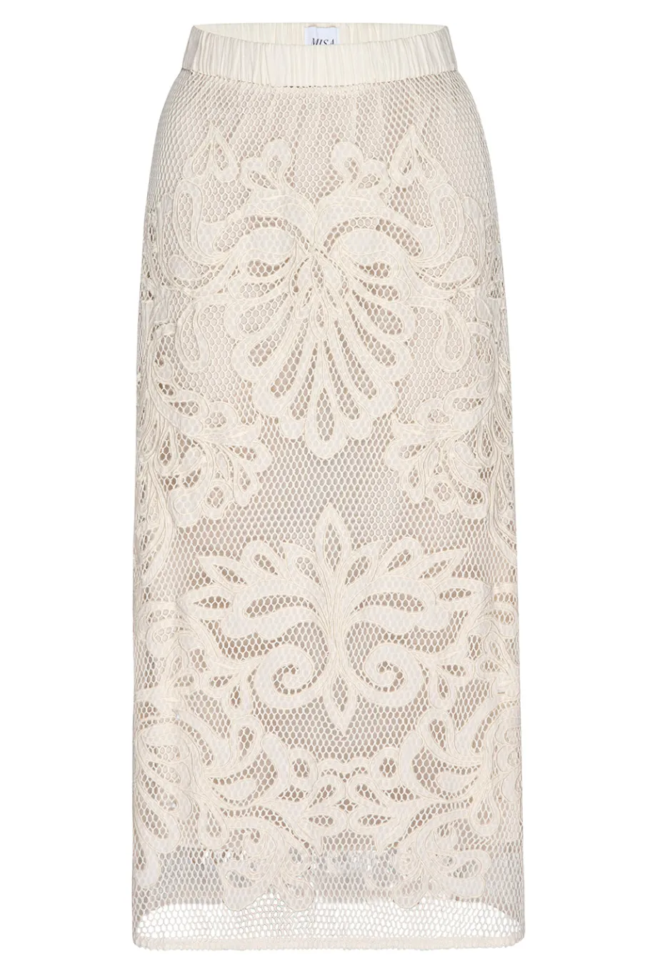 MISA Los Angeles Classic White|Matching Sets>KORD SKIRT Embroideredmesh