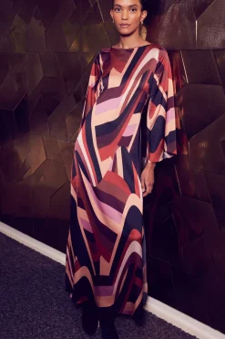 MISA Los Angeles Wedding Guest|Long-sleeve>LAURIE DRESS Canyonstripesatin