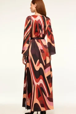 MISA Los Angeles Wedding Guest|Long-sleeve>LAURIE DRESS Canyonstripesatin