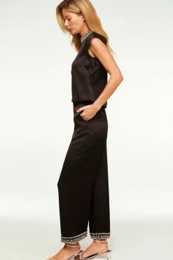 MISA Los Angeles Matching Sets|Pants>LEIA PANT Blacksatin