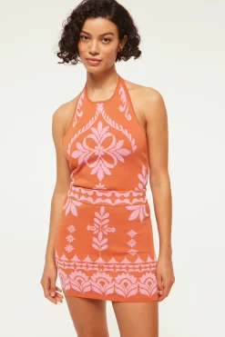 MISA Los Angeles Knits|Matching Sets>LENI SKIRT Pinkflorasantiago