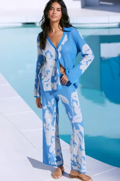 MISA Los Angeles Knits|Matching Sets>LIAM PANT Bluehibiscusflora