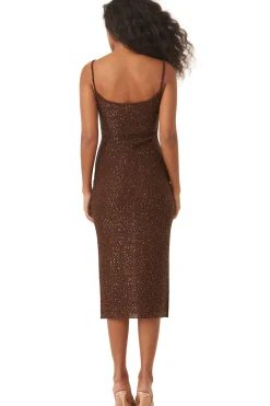 MISA Los Angeles Knit|Long-sleeve>LISETTE DRESS Chocolateshimmer