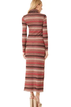 MISA Los Angeles Knit|Long-sleeve>LIV DRESS Winterchevron