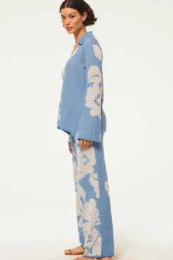 MISA Los Angeles Knits|Matching Sets>LORCA TOP Bluehibiscusflora