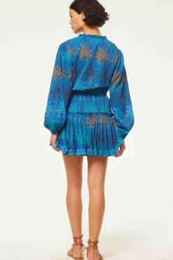 MISA Los Angeles Long-sleeve|Misa Classics>LORENA DRESS Cobaltpalms
