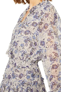 MISA Los Angeles Engagement Party|Long-sleeve>LORENA DRESS Ceruleanfloral