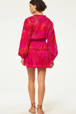 MISA Los Angeles Long-sleeve|Misa Classics>LORENA DRESS Floracorsicafuchsia