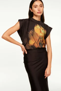 MISA Los Angeles Matching Sets|Tops>LUCY TOP Yellowrosesatin