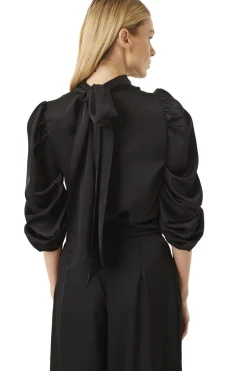 MISA Los Angeles Tops>LUELLA TOP Blacksatin