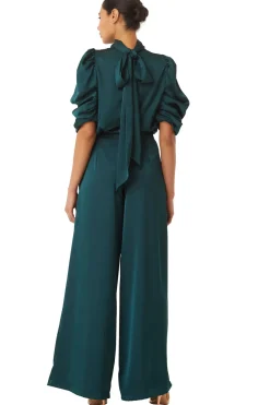 MISA Los Angeles Tops>LUELLA TOP Emeraldsatin