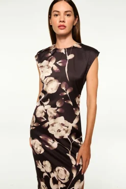 MISA Los Angeles Dresses>LYDIA DRESS Fadedrosesatin