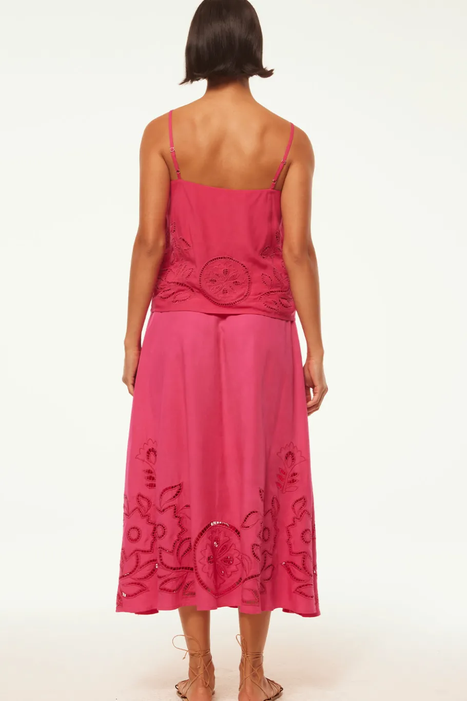 MISA Los Angeles Honeymoon|Matching Sets>MARCELA TOP Pinkeyelet