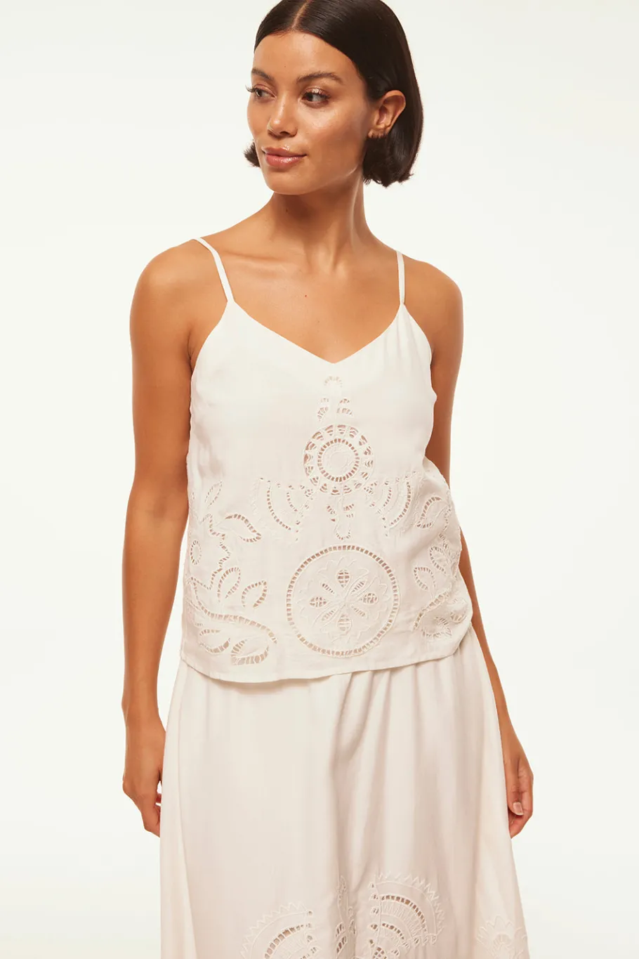 MISA Los Angeles Honeymoon|Classic White>MARCELA TOP Whiteeyelet