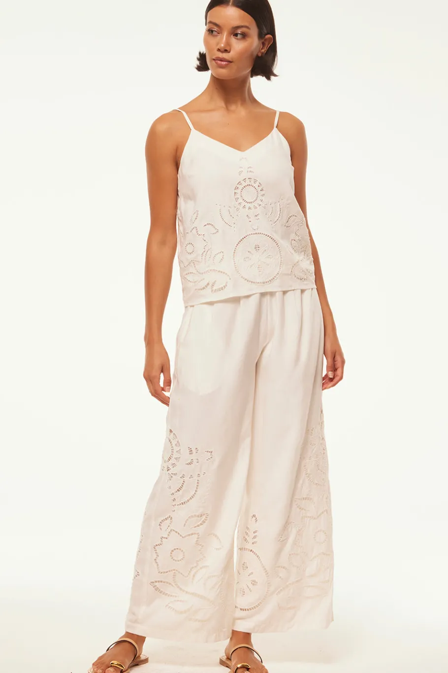 MISA Los Angeles Honeymoon|Classic White>MARCELA TOP Whiteeyelet