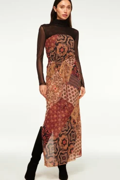 MISA Los Angeles Wedding Guest|Maxi>MARIAH DRESS Surrealpatchworkchiffon