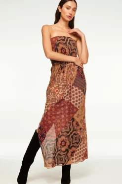 MISA Los Angeles Wedding Guest|Maxi>MARIAH DRESS Surrealpatchworkchiffon