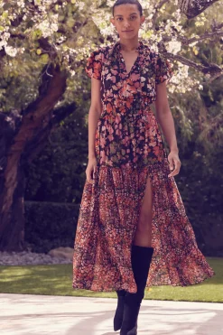 MISA Los Angeles Wedding Guest|Maxi>MARIBAR DRESS Autumnfloramix
