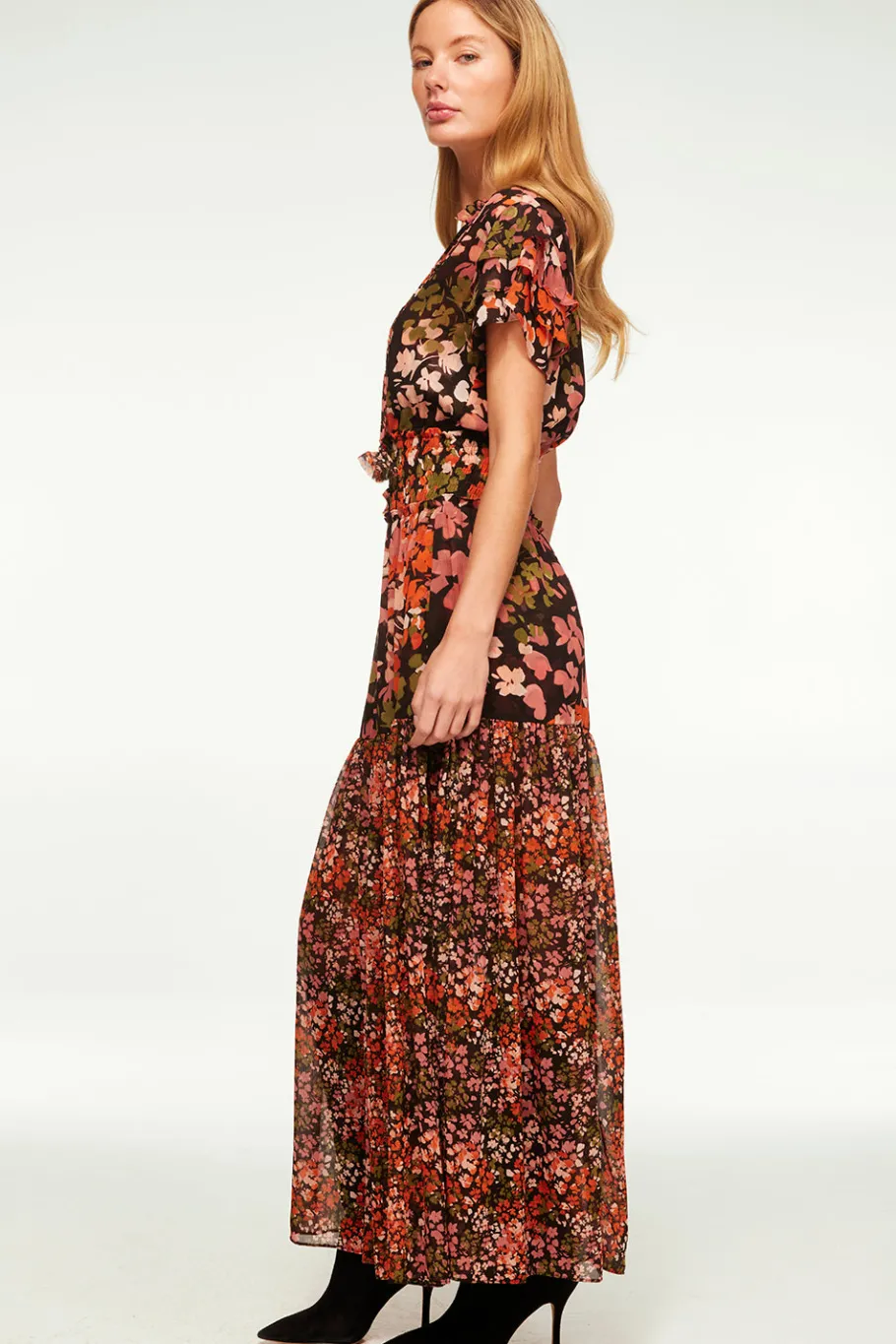 MISA Los Angeles Wedding Guest|Maxi>MARIBAR DRESS Autumnfloramix