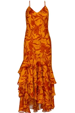 MISA Los Angeles Wedding Guest|Engagement Party>MARISA DRESS Atlasfloralpersimmon