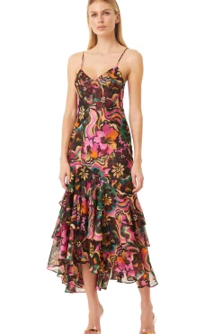 MISA Los Angeles Wedding Guest|Misa Classics>MARISA DRESS Floragroovechiffon