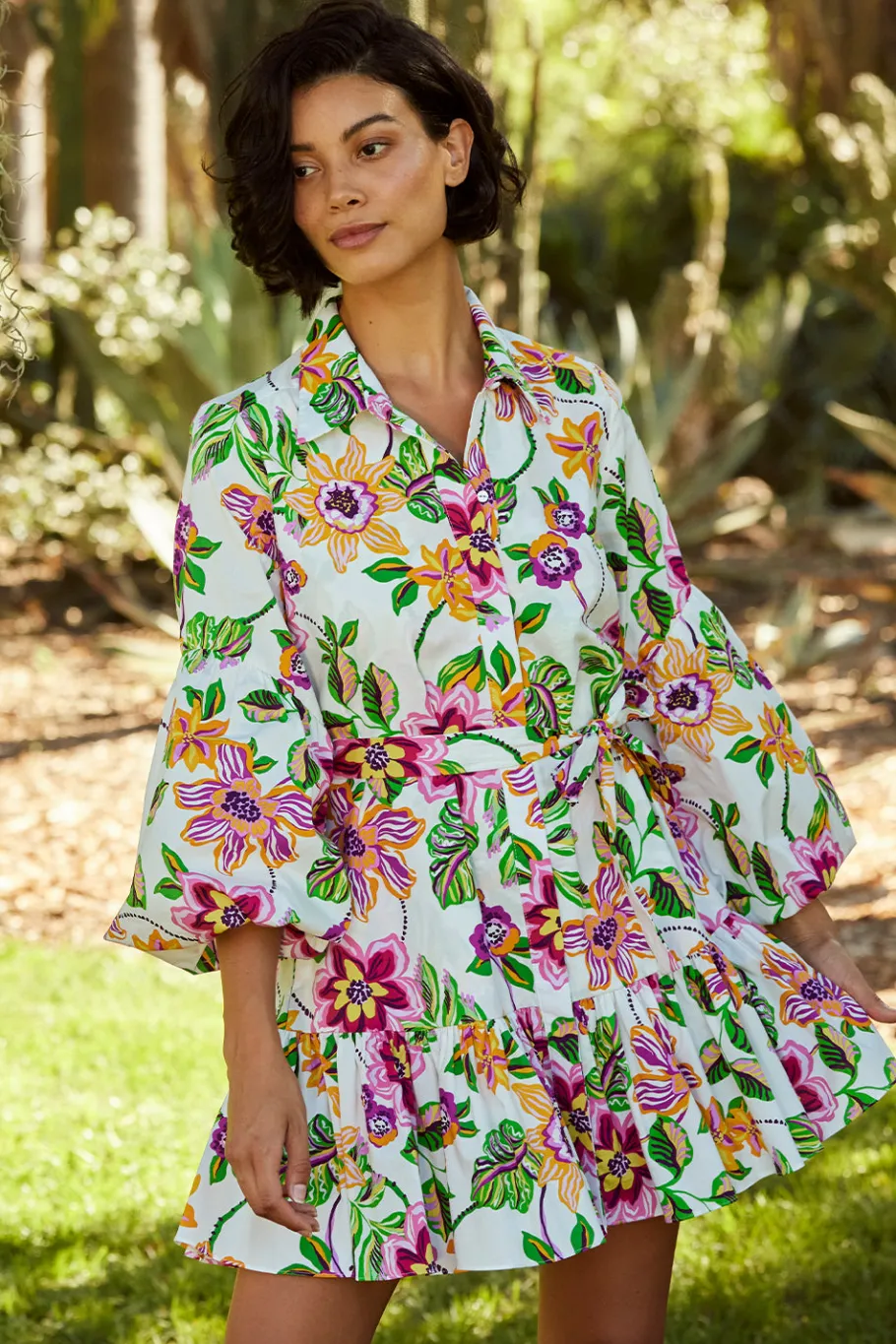 MISA Los Angeles Long-sleeve|Misa Classics>MARTINA DRESS Floraexoticapoplin