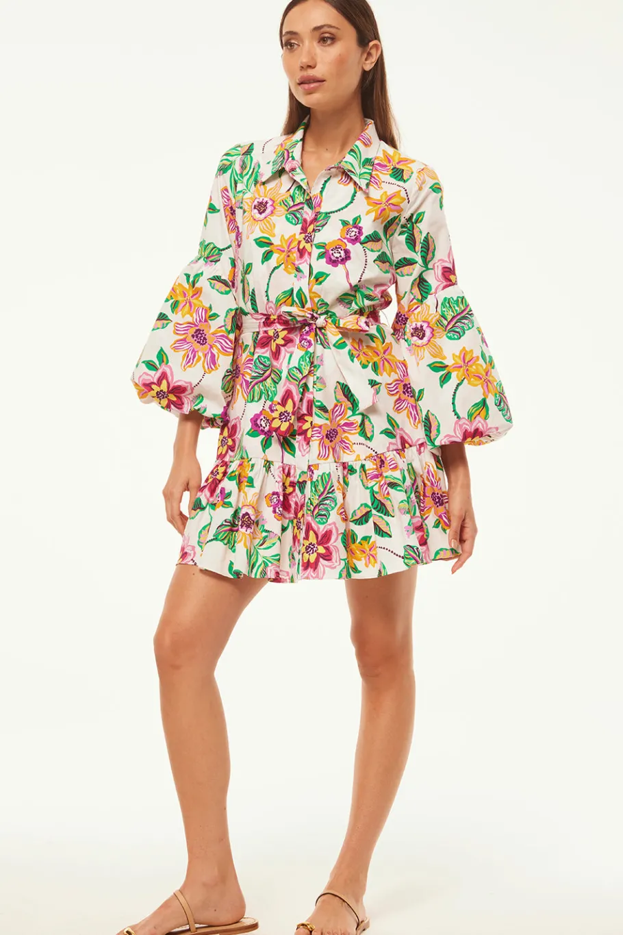 MISA Los Angeles Long-sleeve|Misa Classics>MARTINA DRESS Floraexoticapoplin
