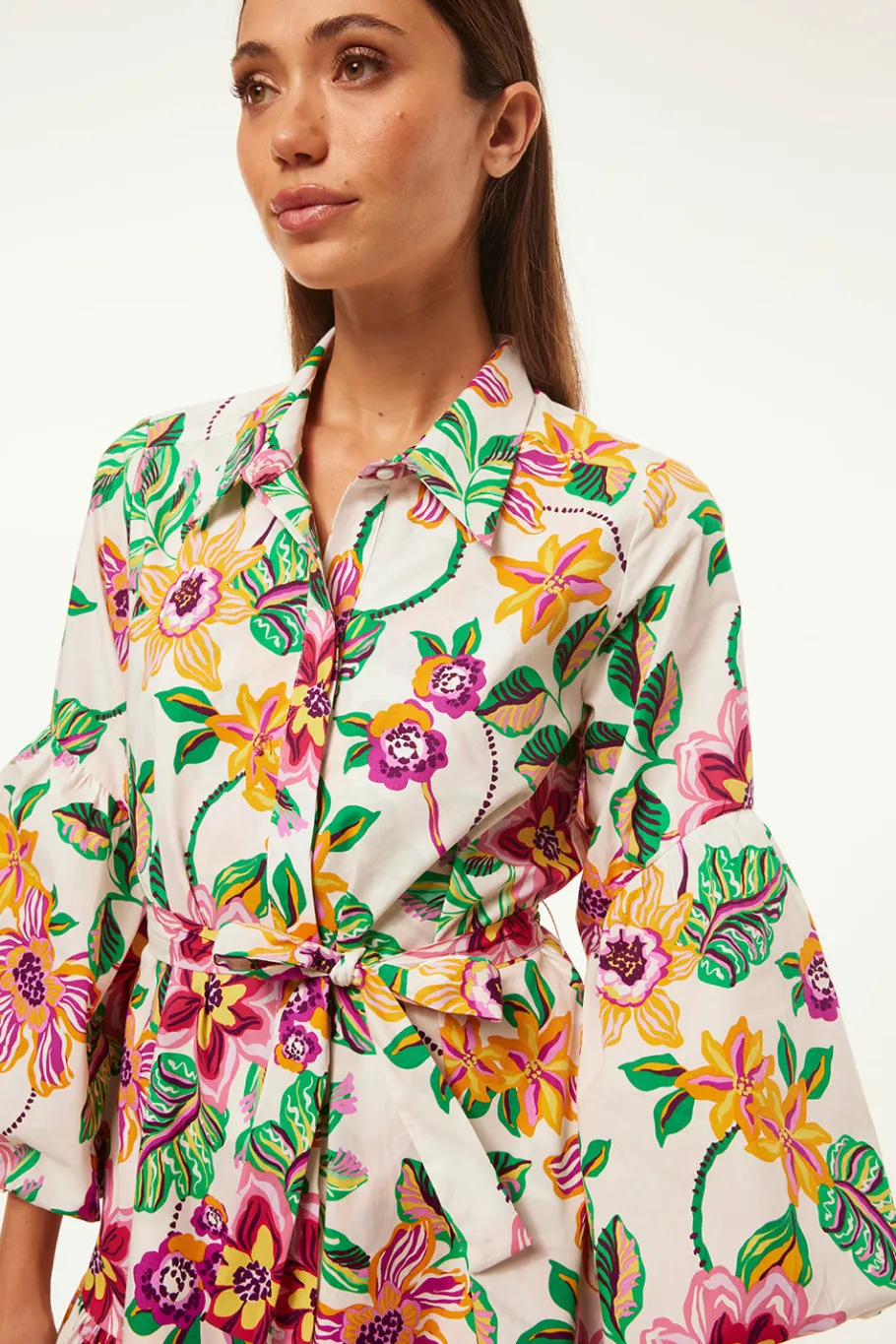 MISA Los Angeles Long-sleeve|Misa Classics>MARTINA DRESS Floraexoticapoplin