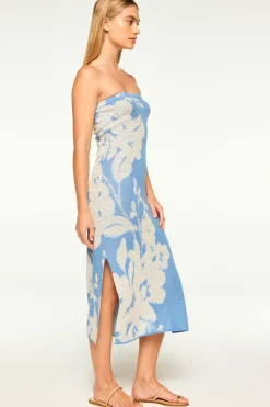 MISA Los Angeles Knit|Midi>MATTI DRESS Bluehibiscusflora