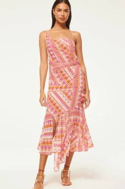 MISA Los Angeles Wedding Guest|Midi>MAYE DRESS Aperolgeo