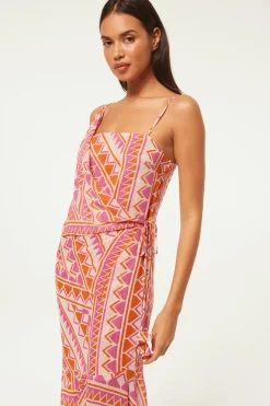 MISA Los Angeles Wedding Guest|Midi>MAYE DRESS Aperolgeo