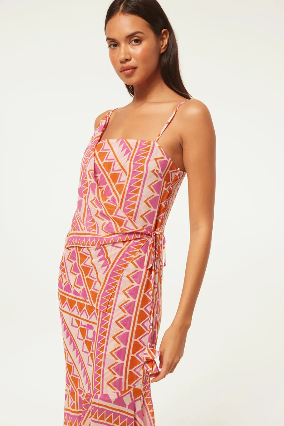 MISA Los Angeles Wedding Guest|Midi>MAYE DRESS Aperolgeo