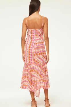 MISA Los Angeles Wedding Guest|Midi>MAYE DRESS Aperolgeo
