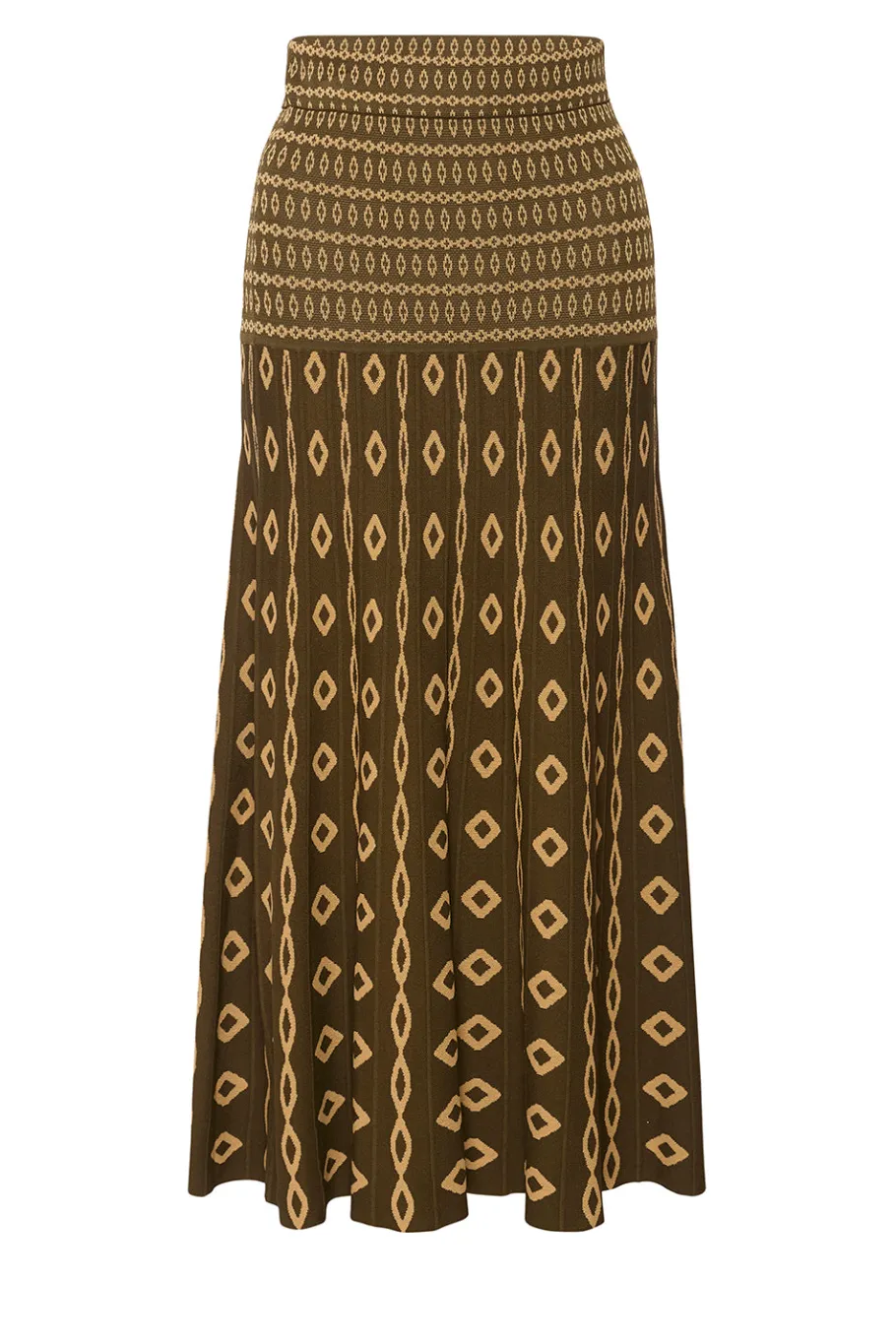 MISA Los Angeles Knits|Matching Sets>MILANI SKIRT Olivegeostripe