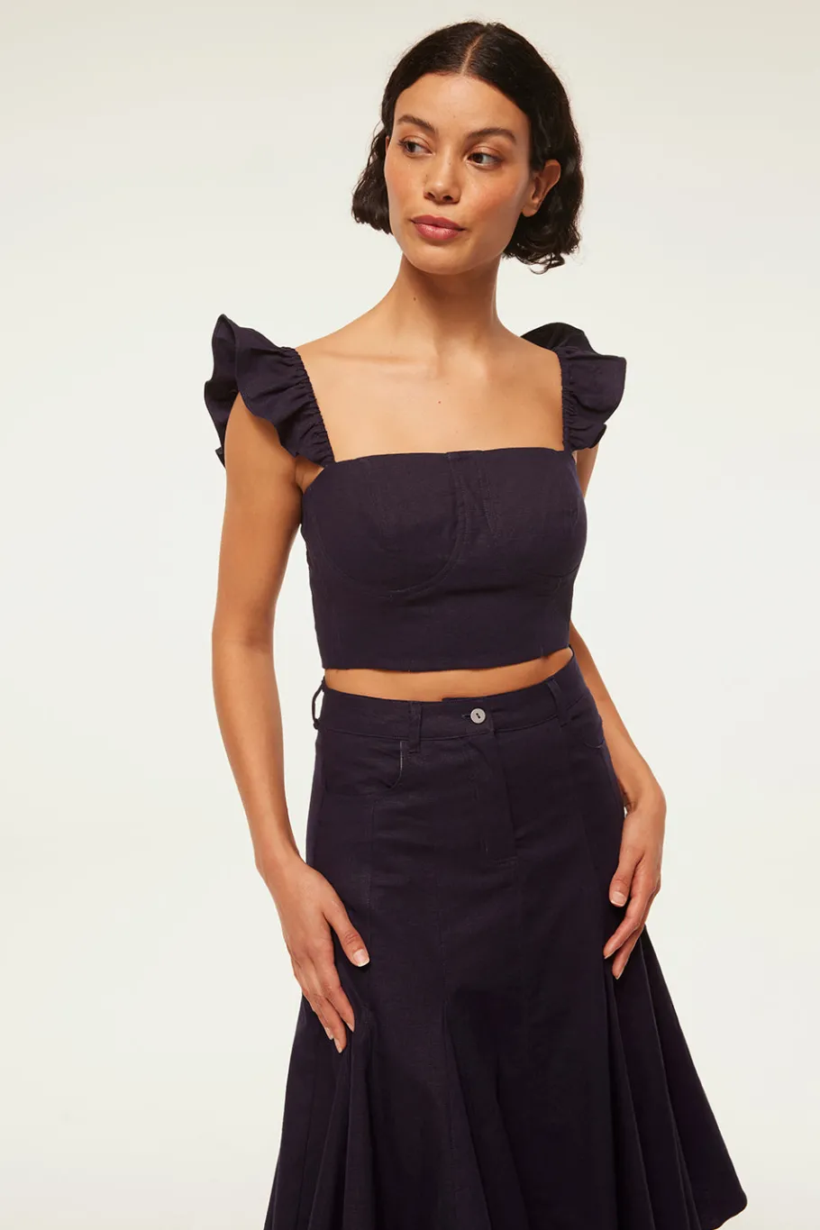 MISA Los Angeles Matching Sets|Tops>MIYA TOP Navylinen