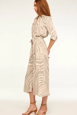 MISA Los Angeles Midi|Dresses>MONTANA DRESS Abstractzebra