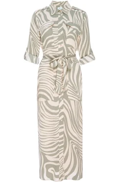 MISA Los Angeles Midi|Dresses>MONTANA DRESS Abstractzebra