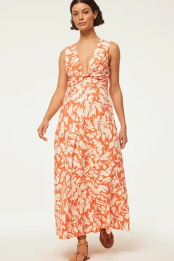 MISA Los Angeles Maxi|Dresses>NAJAH DRESS Patmostangerine