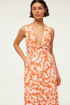 MISA Los Angeles Maxi|Dresses>NAJAH DRESS Patmostangerine