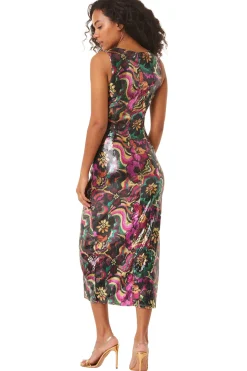 MISA Los Angeles Wedding Guest|Midi>NAKIA DRESS Floragroovesequin