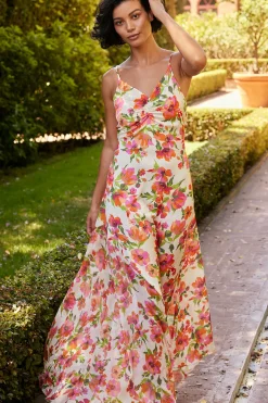 MISA Los Angeles Wedding Guest|Misa Classics>NEGINE DRESS Palmareibloomsmix